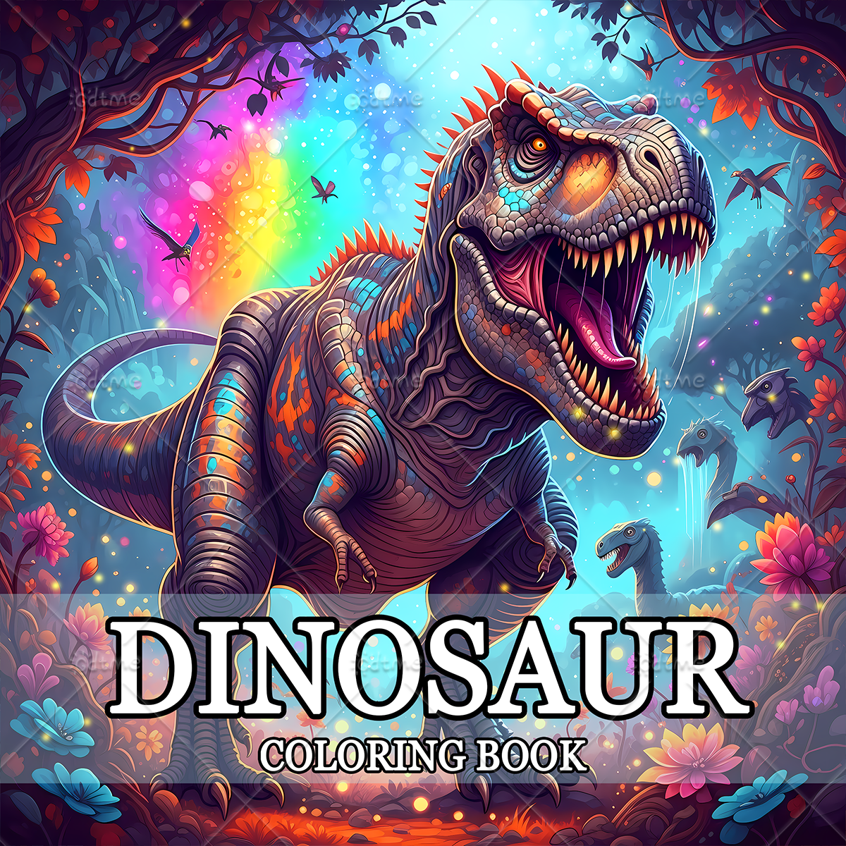 Kids Education Books - DINOSAUR Coloring Book Adult Relieve Stress