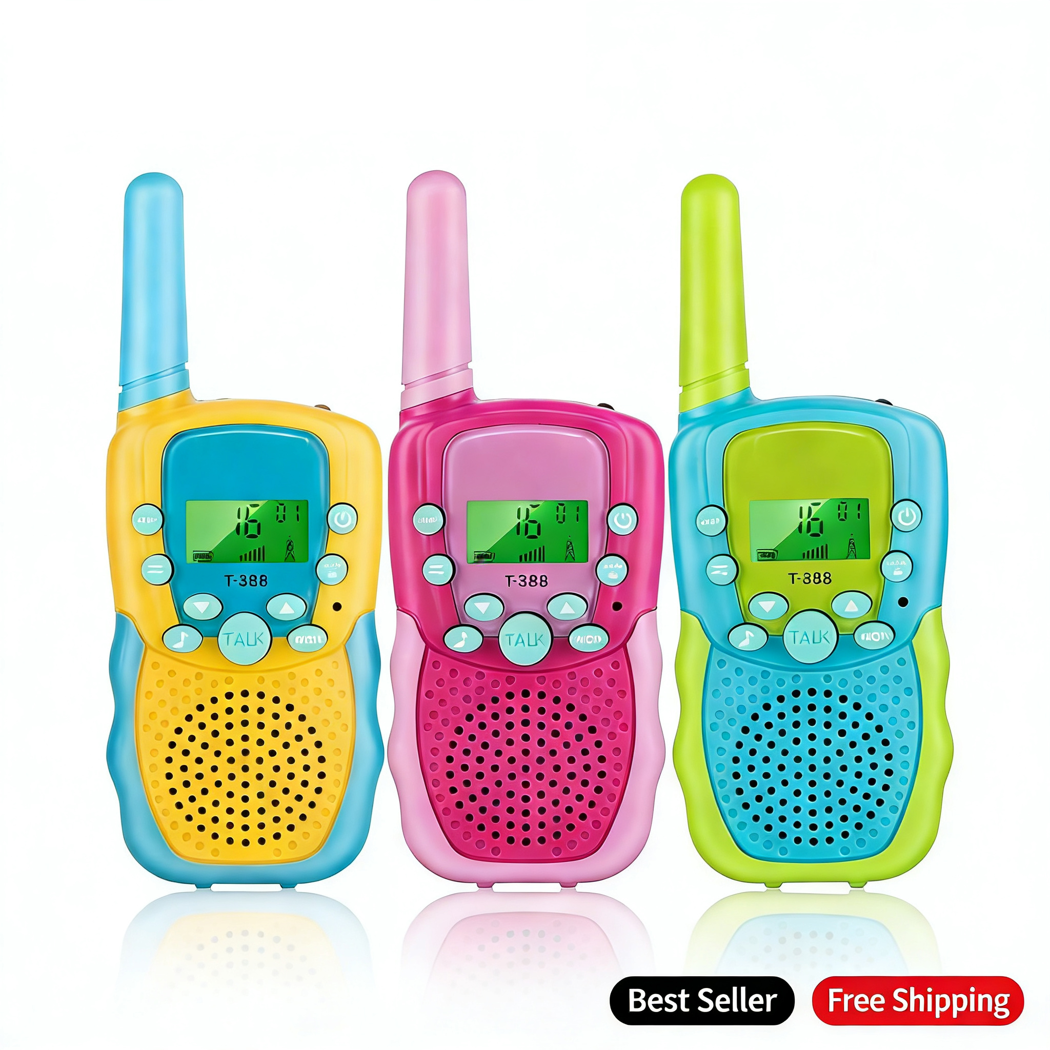 Kids Education Channel - Kids Walkie Talkies 3 Pack Rechargeable,3