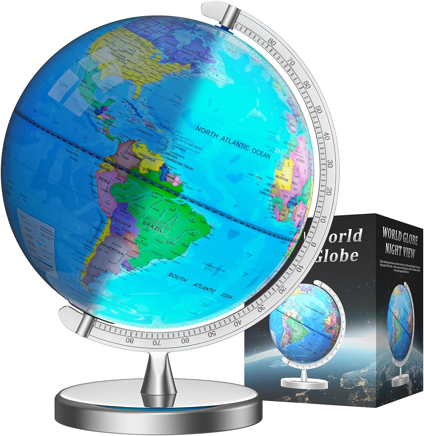 Globe Interactive Light - 12-Inch Illuminated World Globe for Kids
