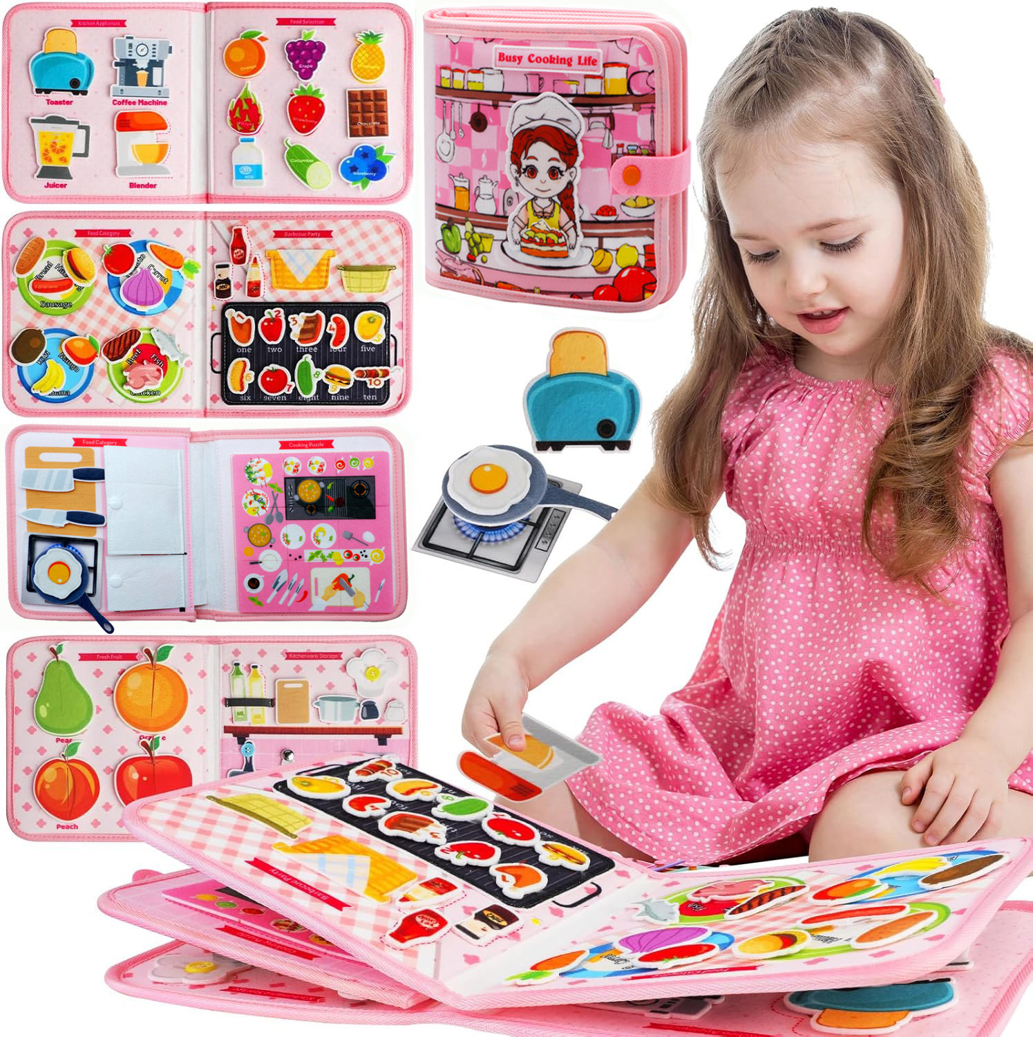 Kids Education Books - Toddler Busy Board Montessori Toys Busy