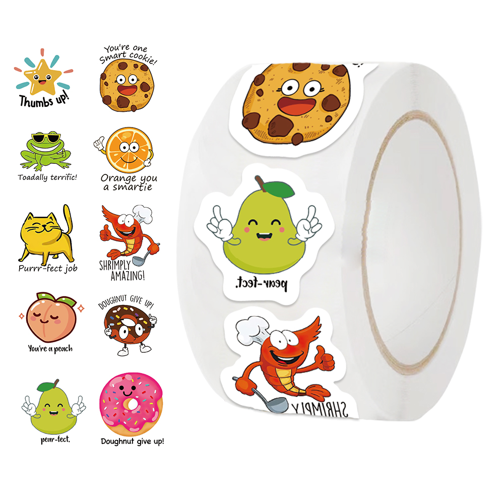 500pcs roll Cute Decal Student - Kids Education Motivation avaliação e preço