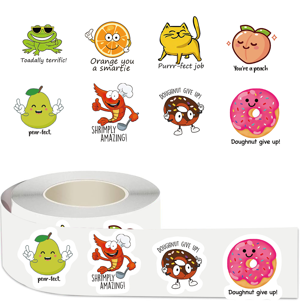 500pcs roll Cute Decal Student - Kids Education Motivation avaliação e preço