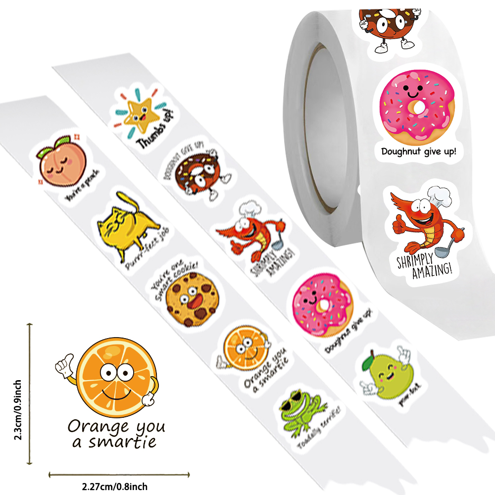 500pcs roll Cute Decal Student - Kids Education Motivation avaliação e preço