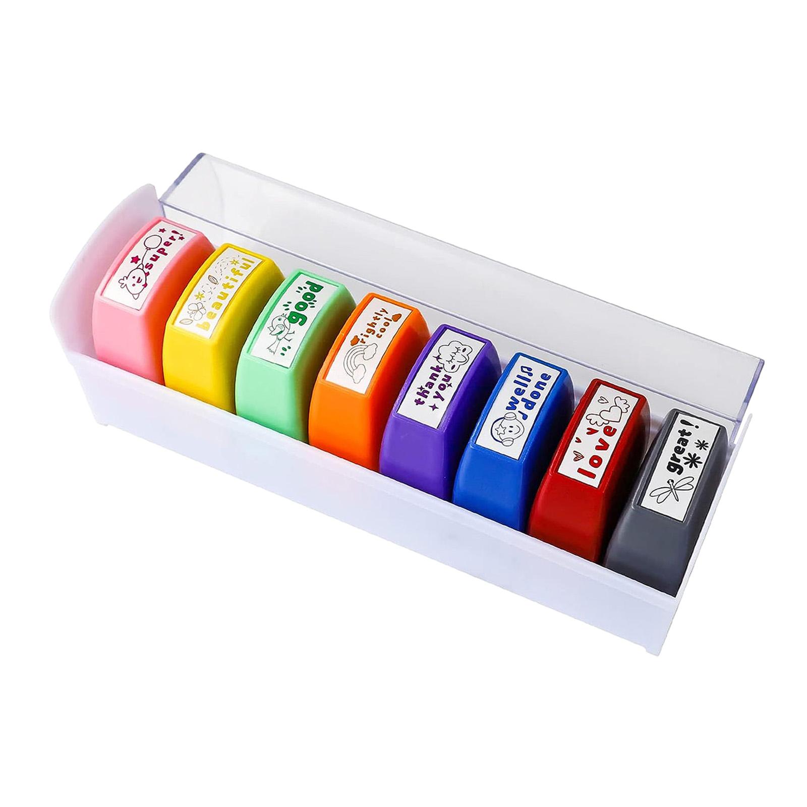 8x Teacher Stamps Set Encourag - Kids Education Motivation avaliação e preço