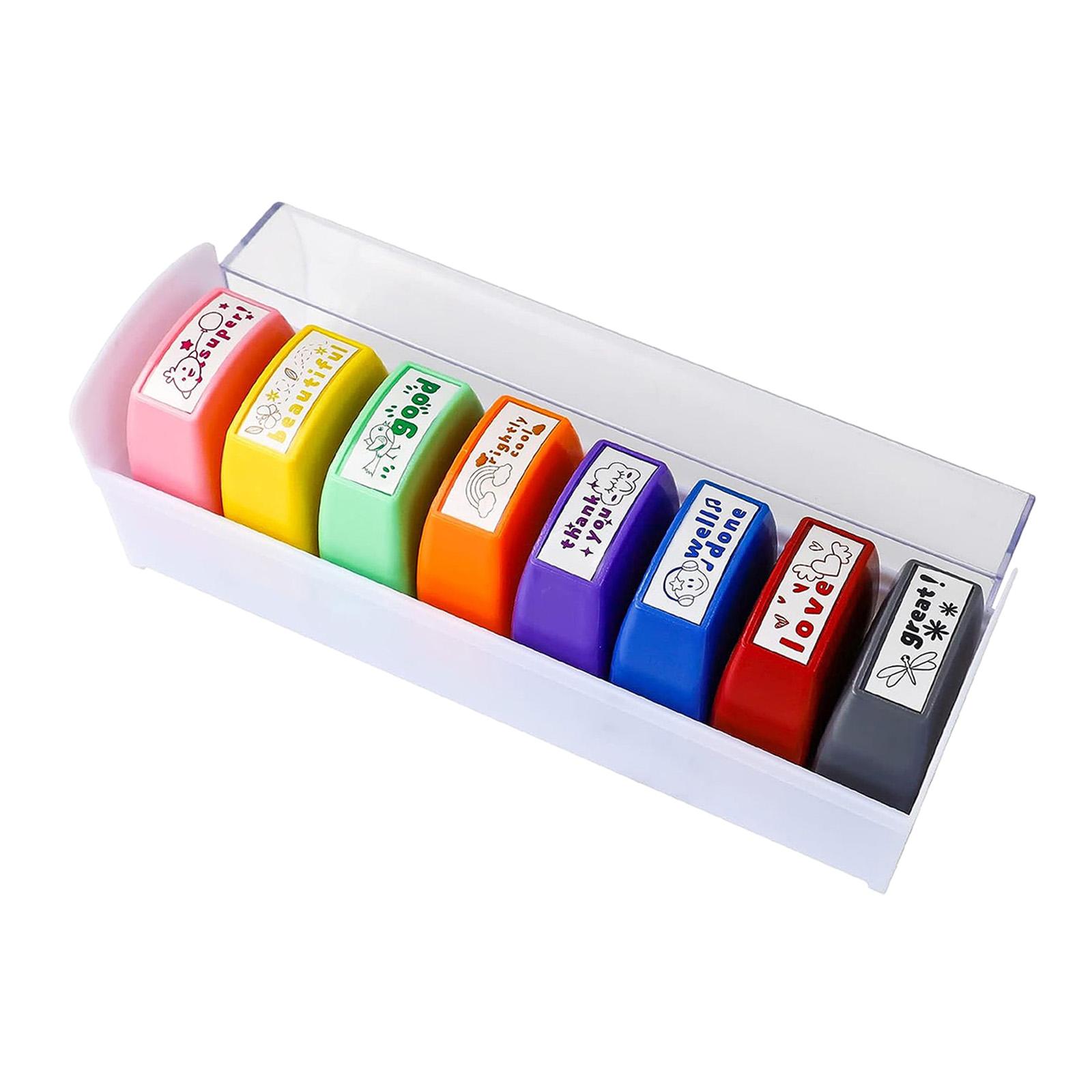 8x Teacher Stamps Set Encourag - Kids Education Motivation avaliação e preço
