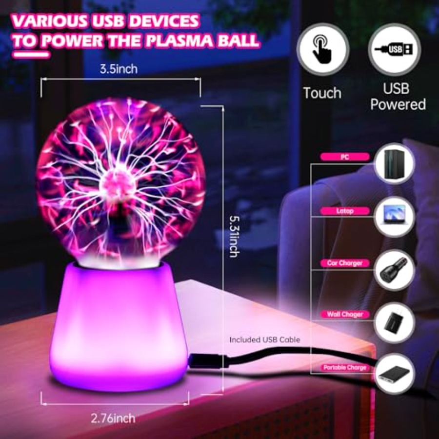 Plasma Ball Lamp Interactive T - Globe Interactive Light avaliação e preço