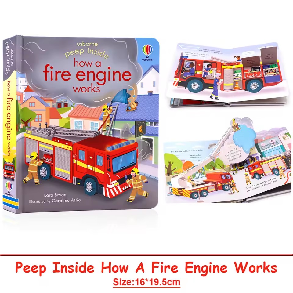 Usborne Peep Inside How A Fire - Kids Education Books avaliação e preço