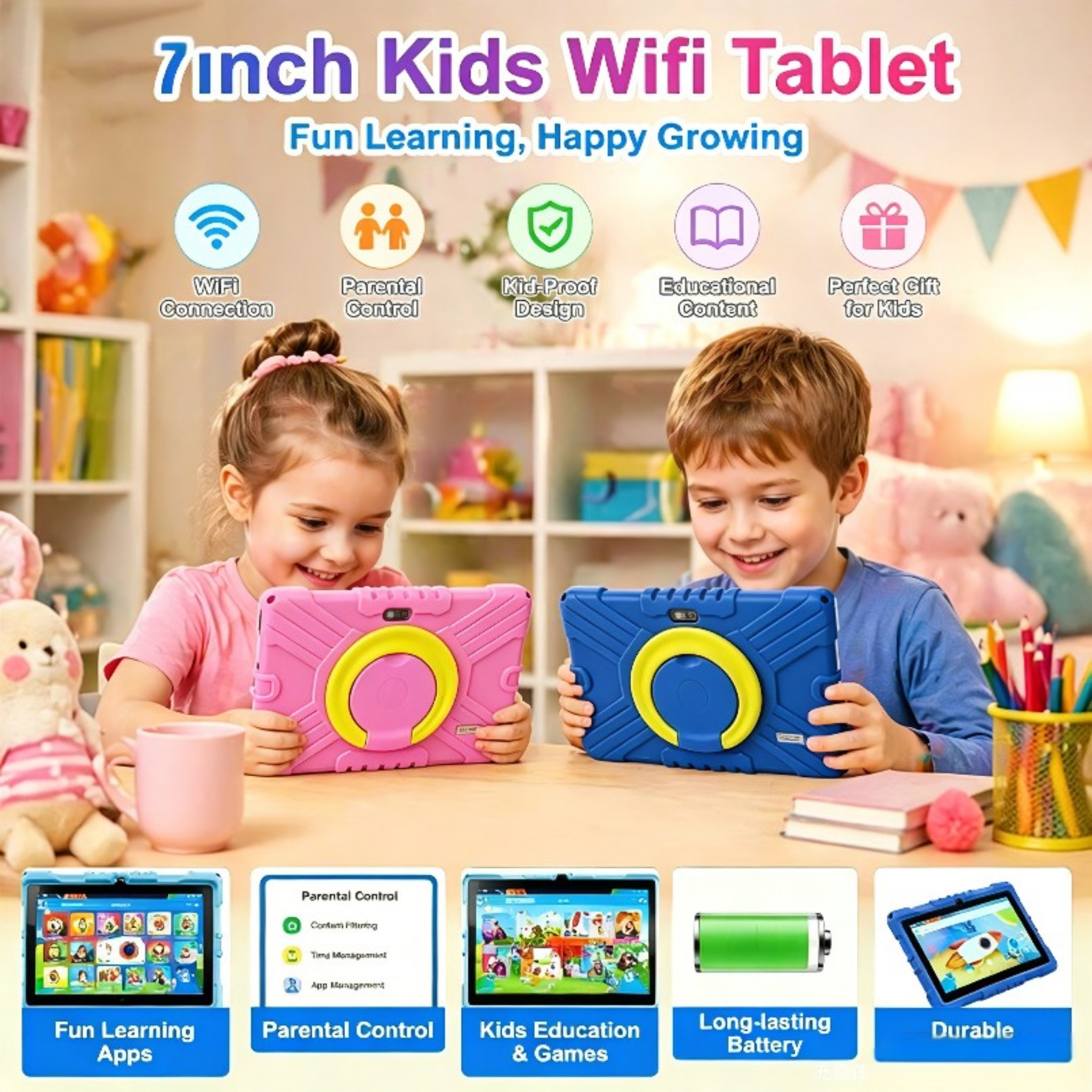Android 13 Kids WIFI Tablet 7i - Kids Education Free App avaliação e preço