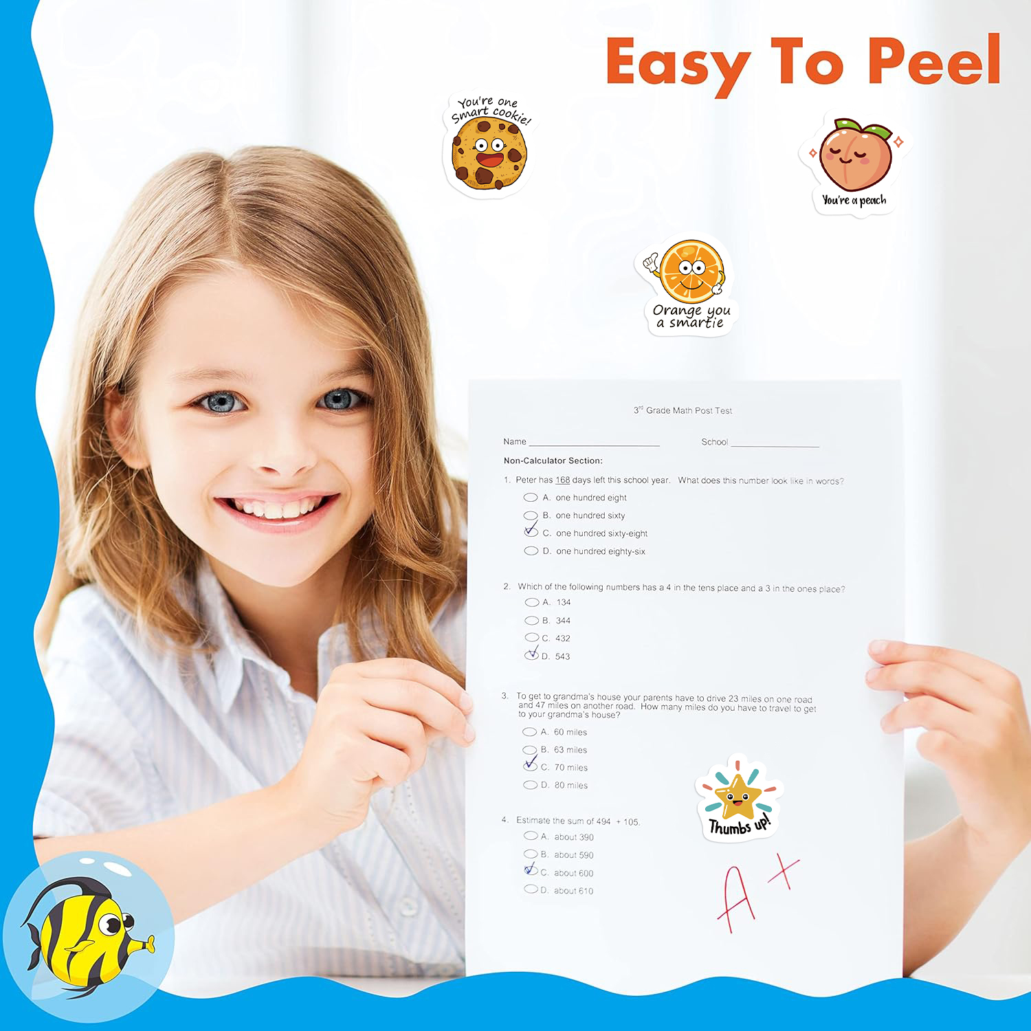 500Pcs/Roll Kawaii Decal Stude - Kids Education Motivation avaliação e preço