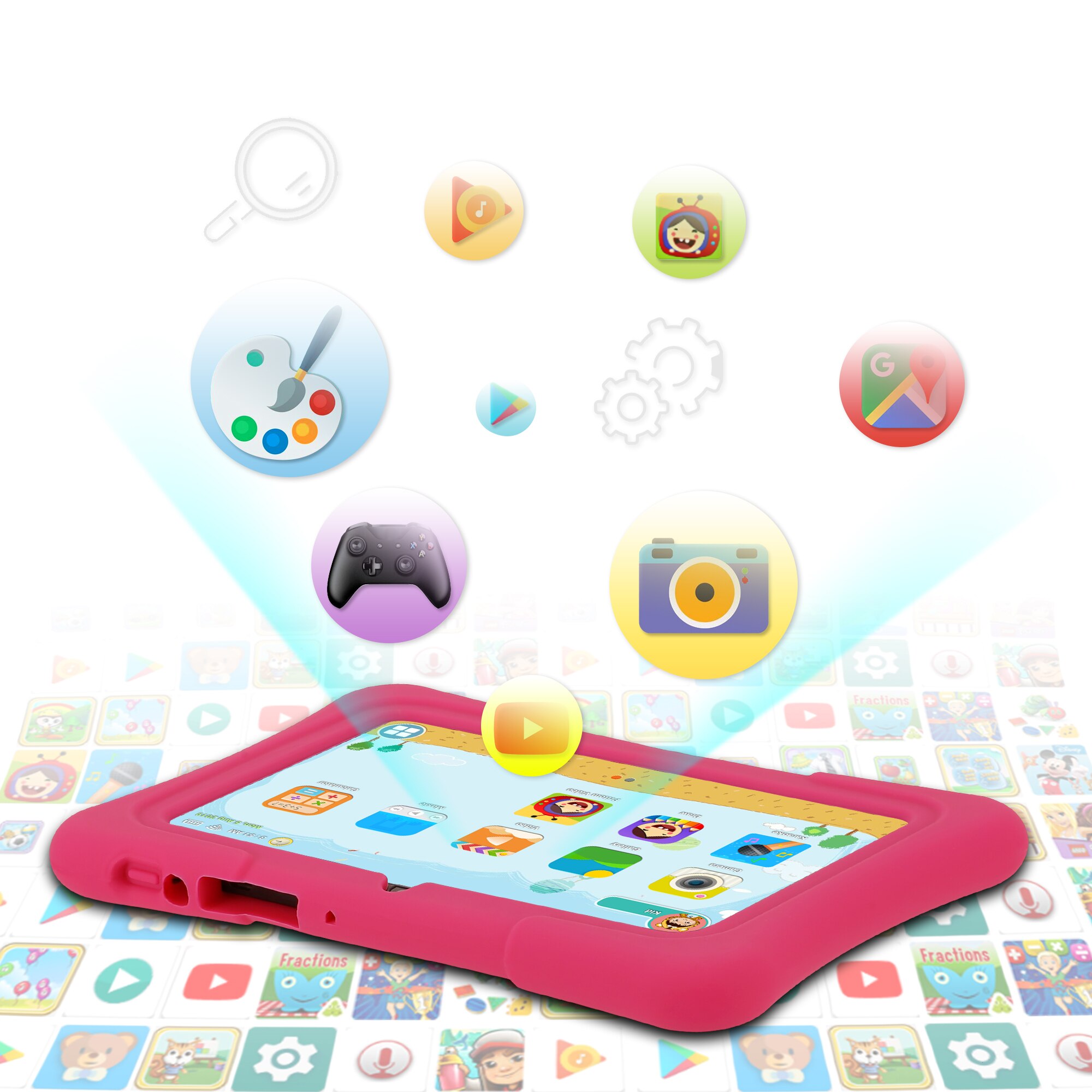 PRITOM 7 Inch Kids Tablet Quad - Kids Education Software For Pc avaliação e preço