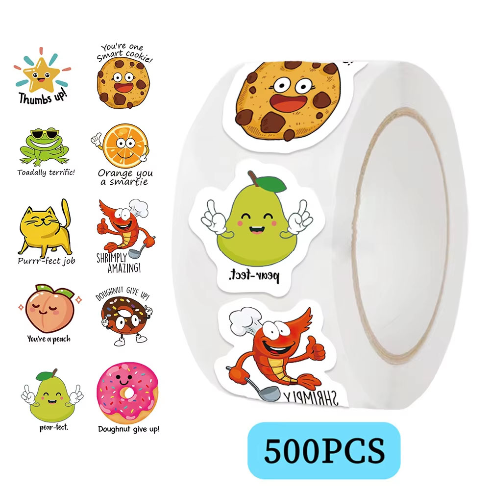 500pcs Cartoon Fun Pattern Rol - Kids Education Motivation avaliação e preço