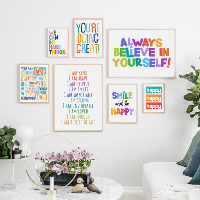 Positive Kid Classroom Wall Pi - Kids Education Motivation avaliação e preço