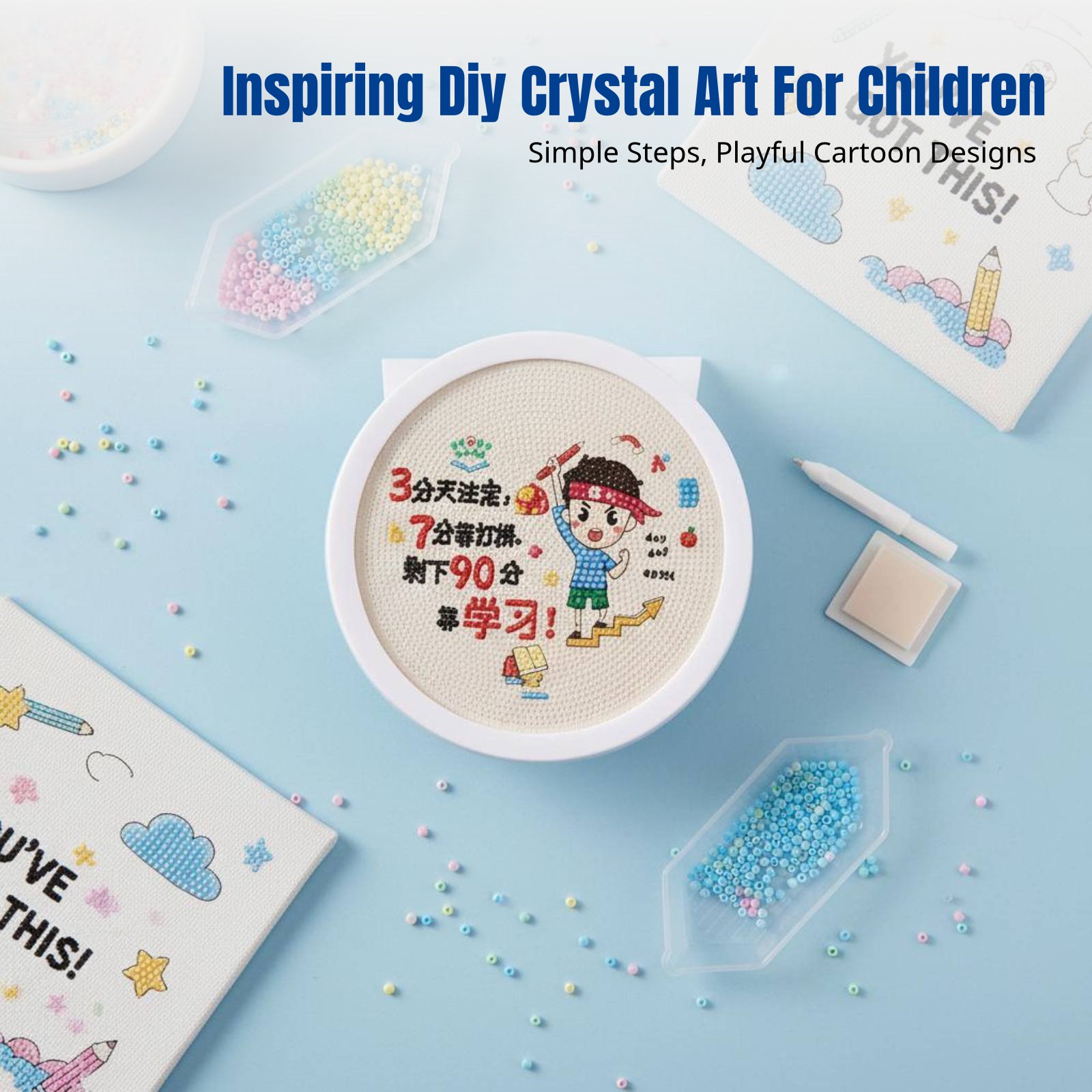 DIY Crystal Sticker Art Kit fo - Kids Education Motivation avaliação e preço