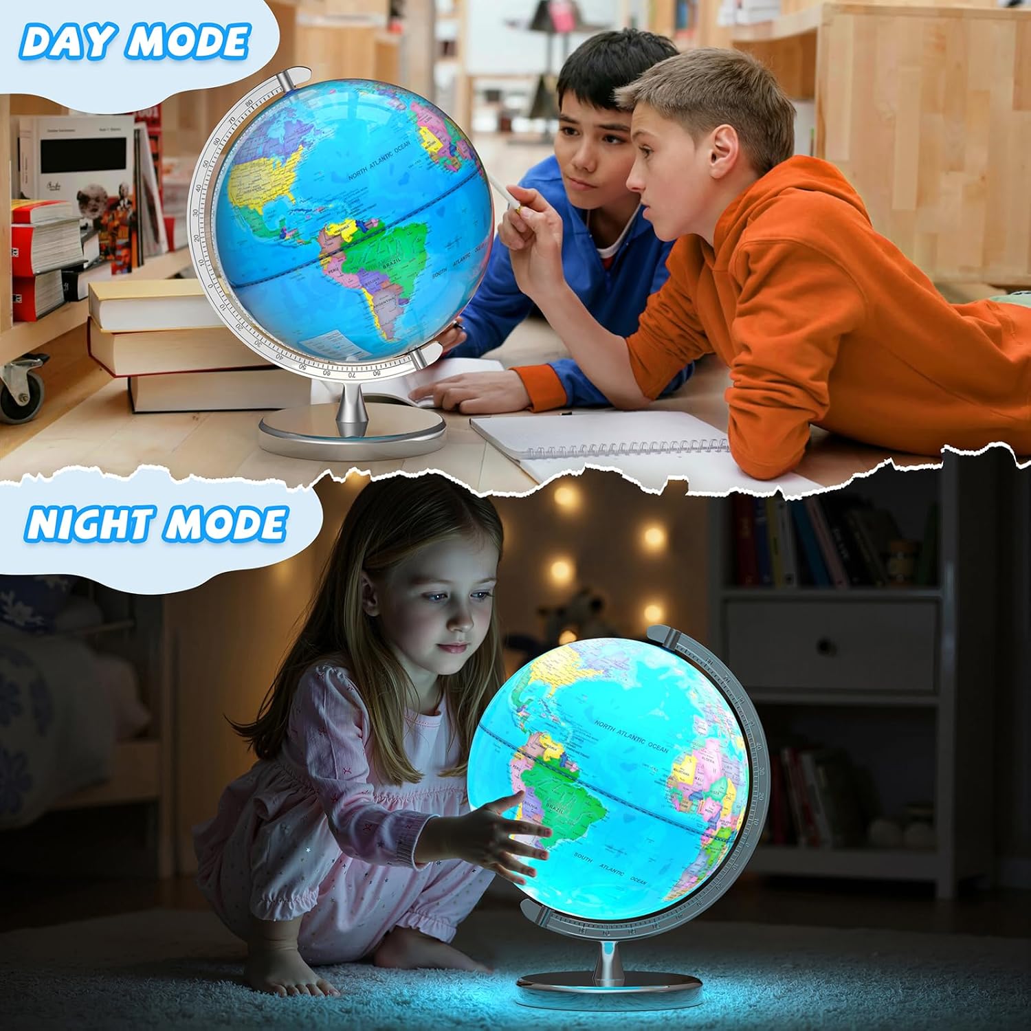 12-Inch Illuminated World Glob - Globe Interactive Light avaliação e preço