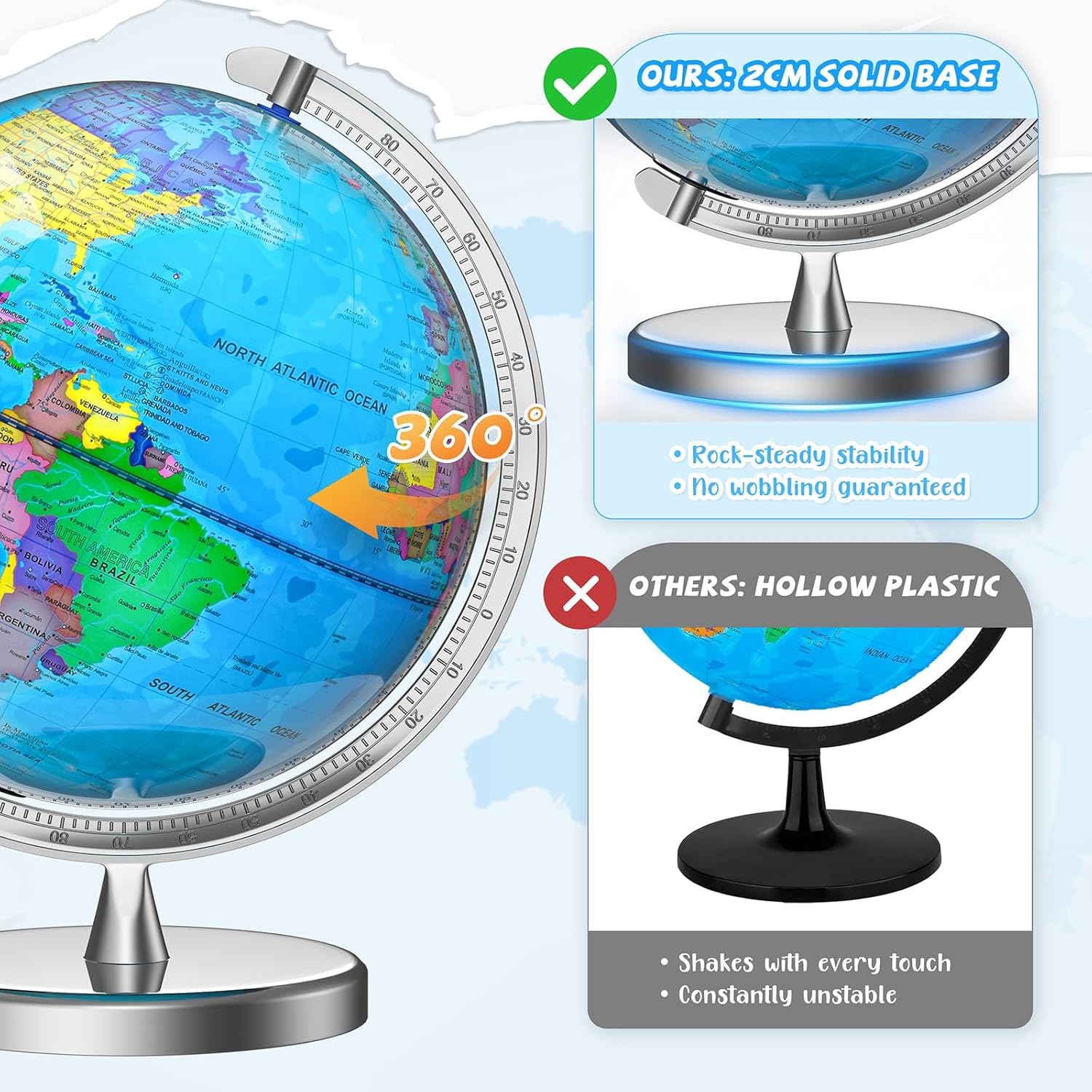 12-Inch Illuminated World Glob - Globe Interactive Light avaliação e preço
