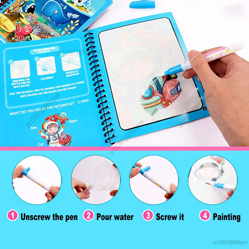 Cartoon Magic Water Painting C - Kids Education Books avaliação e preço