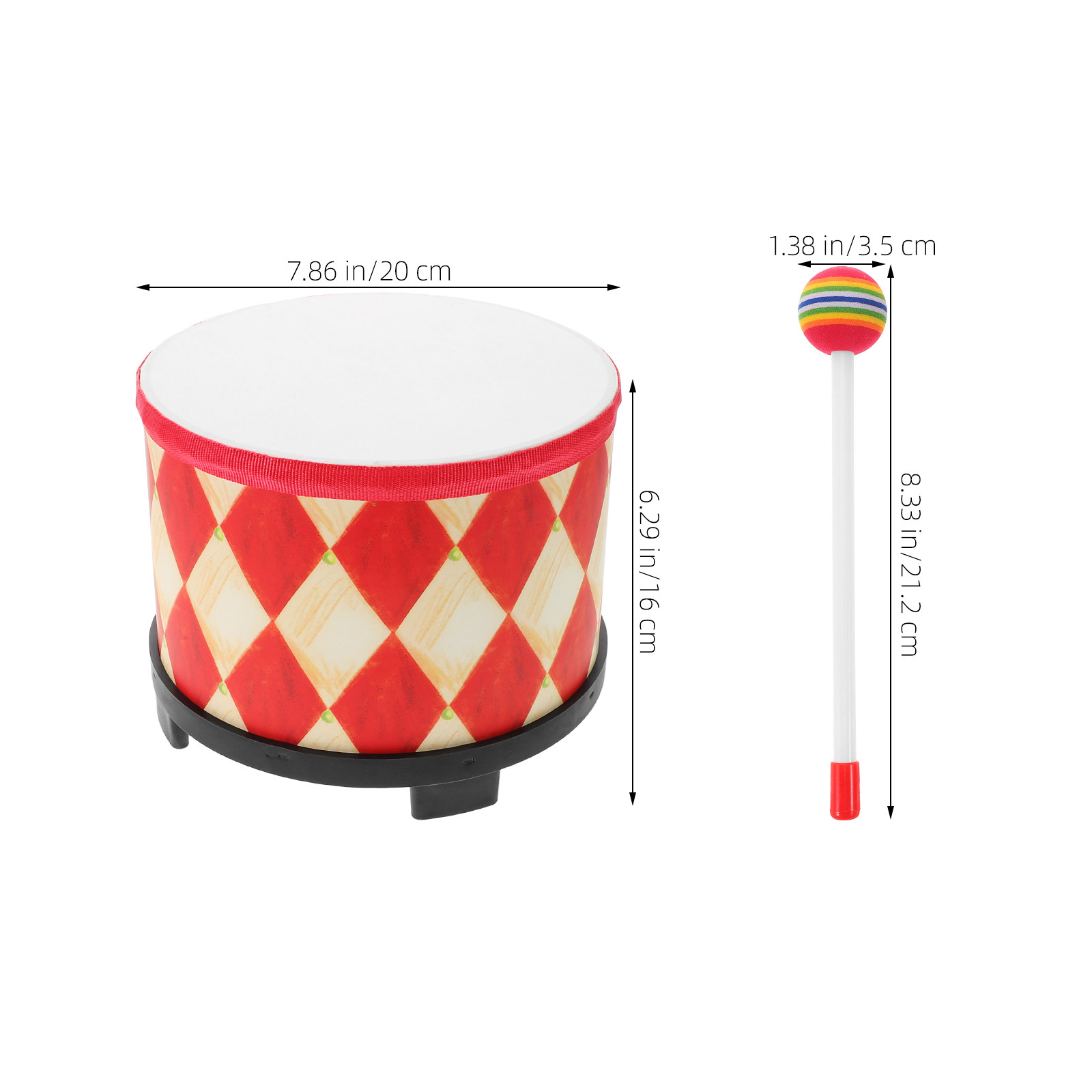 Kids Hand Drum Wooden Red Tom  - Kids Education Music avaliação e preço