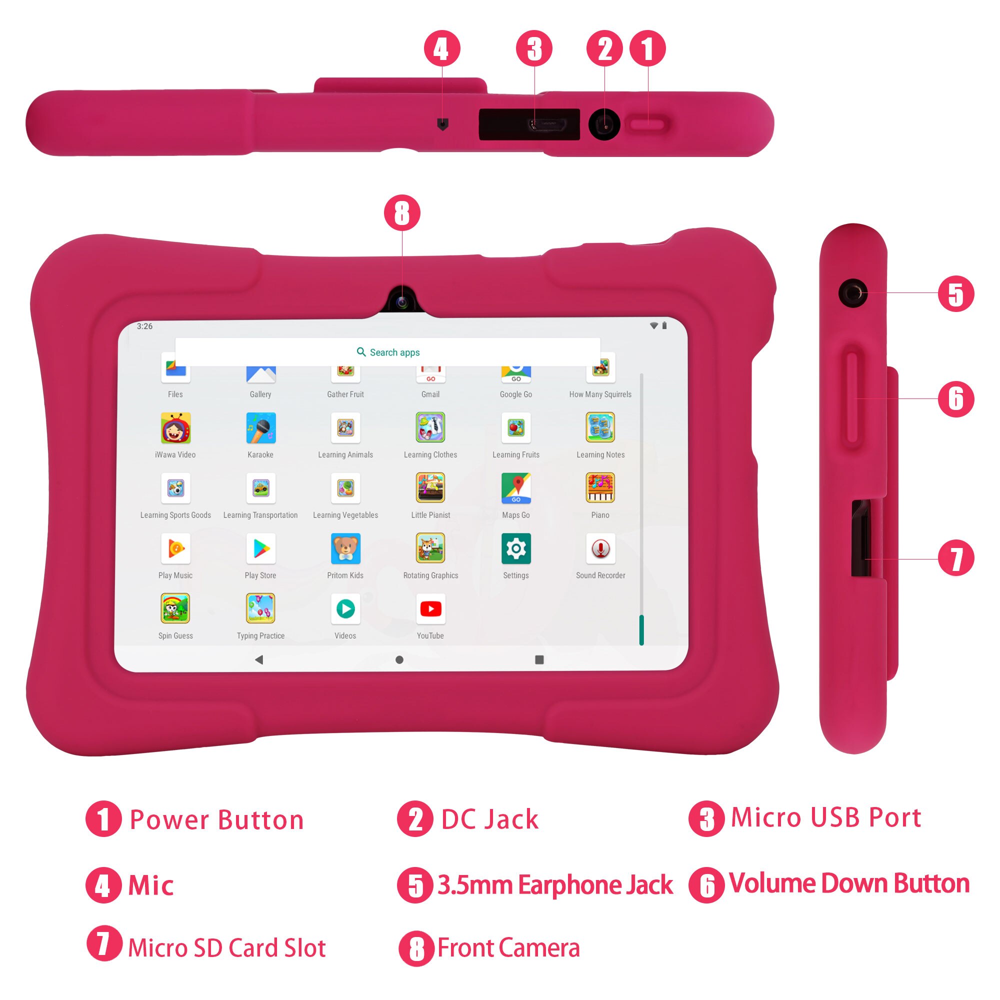 PRITOM 7 Inch Kids Tablet Quad - Kids Education Software For Pc avaliação e preço