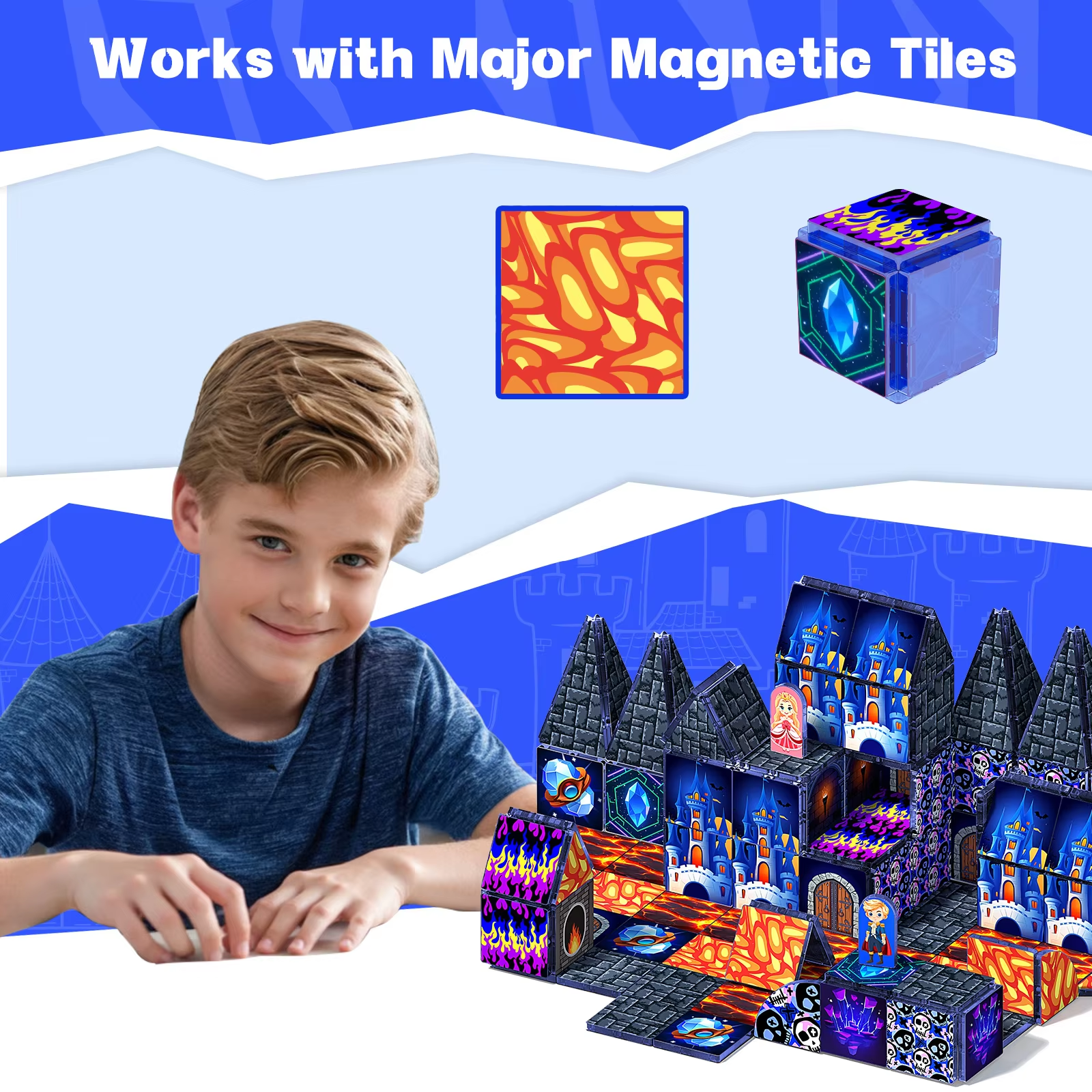 Magnetic Cube Building Blocks  - Kids Education Music avaliação e preço
