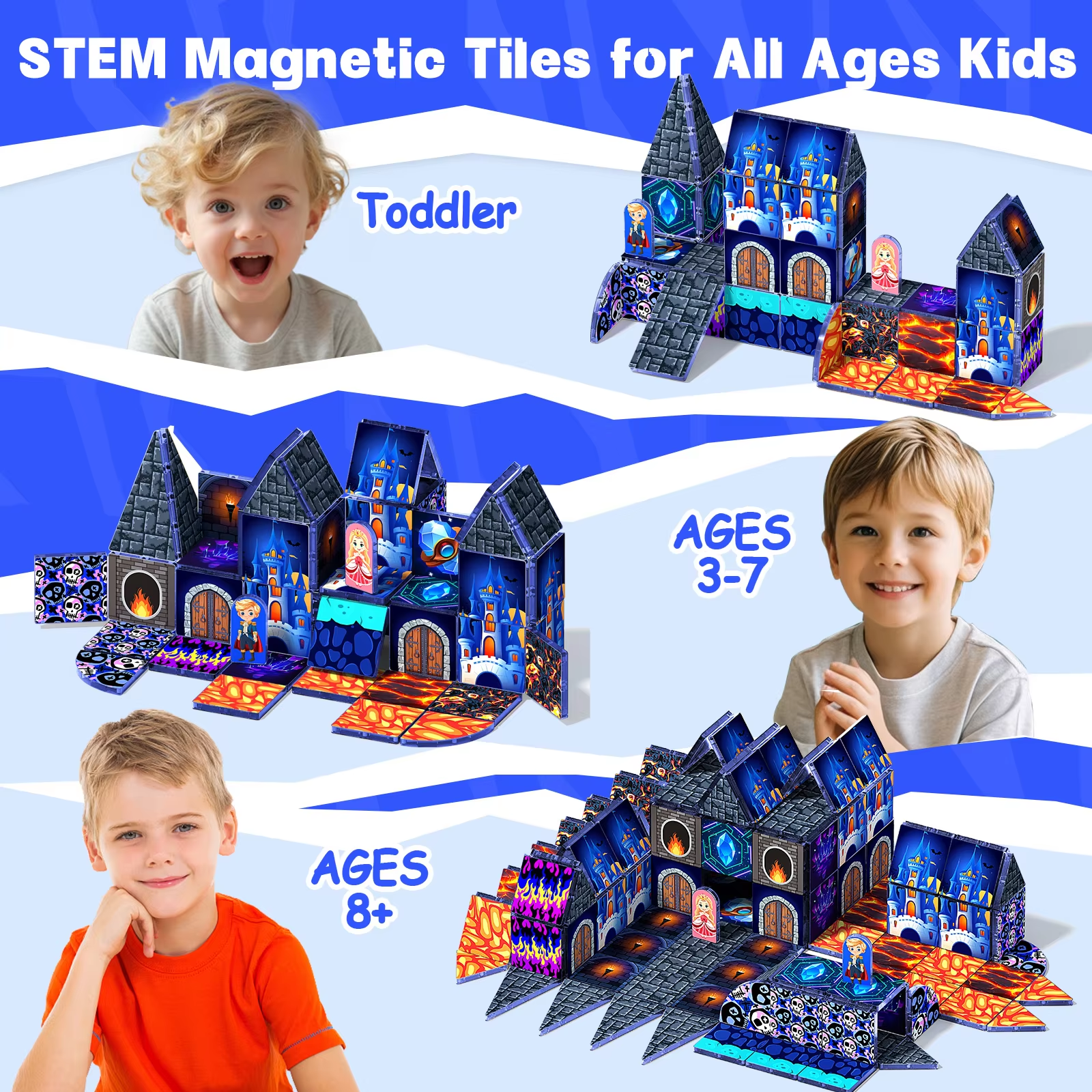 Magnetic Cube Building Blocks  - Kids Education Music avaliação e preço