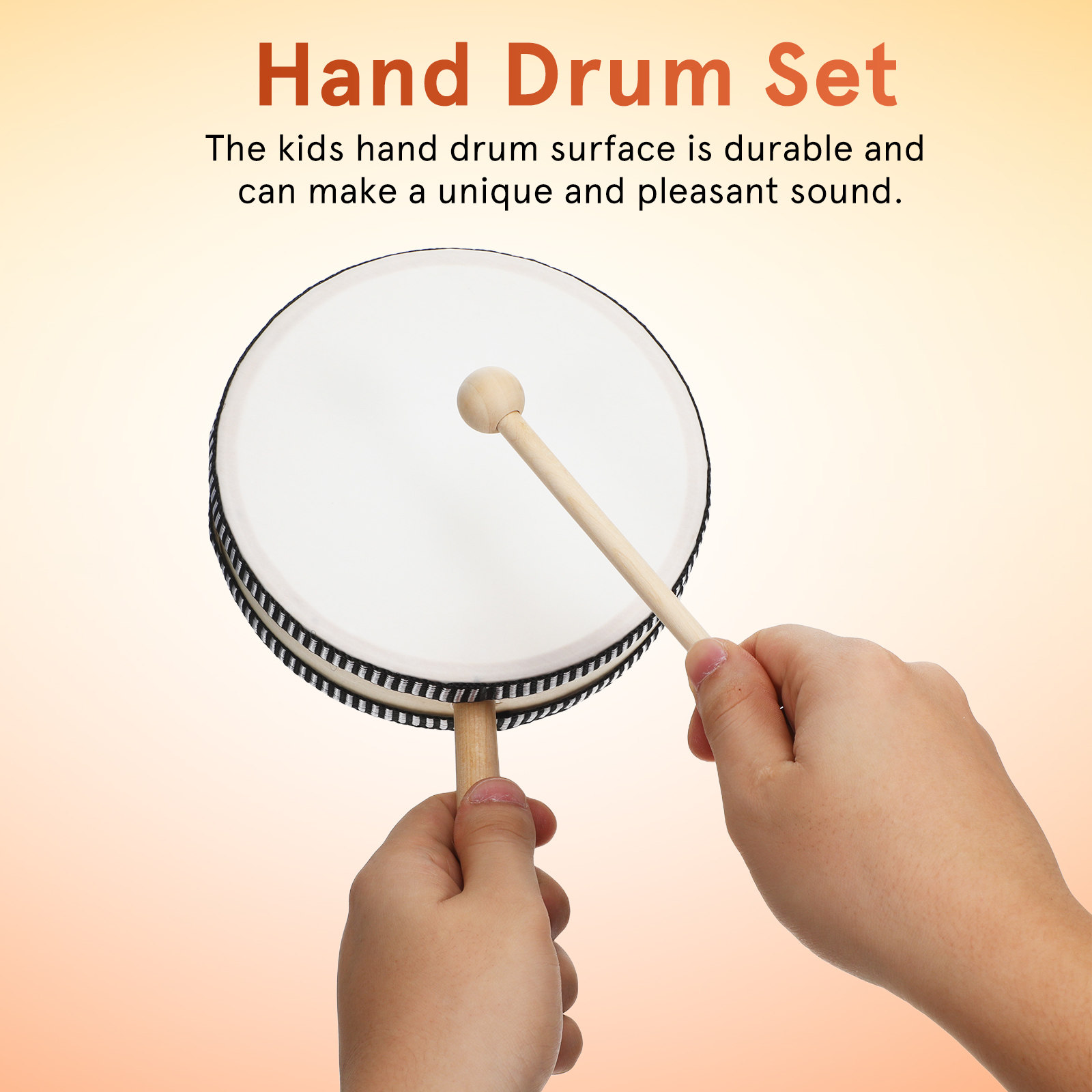 1Set Hand Drum Compact Wooden  - Kids Education Music avaliação e preço
