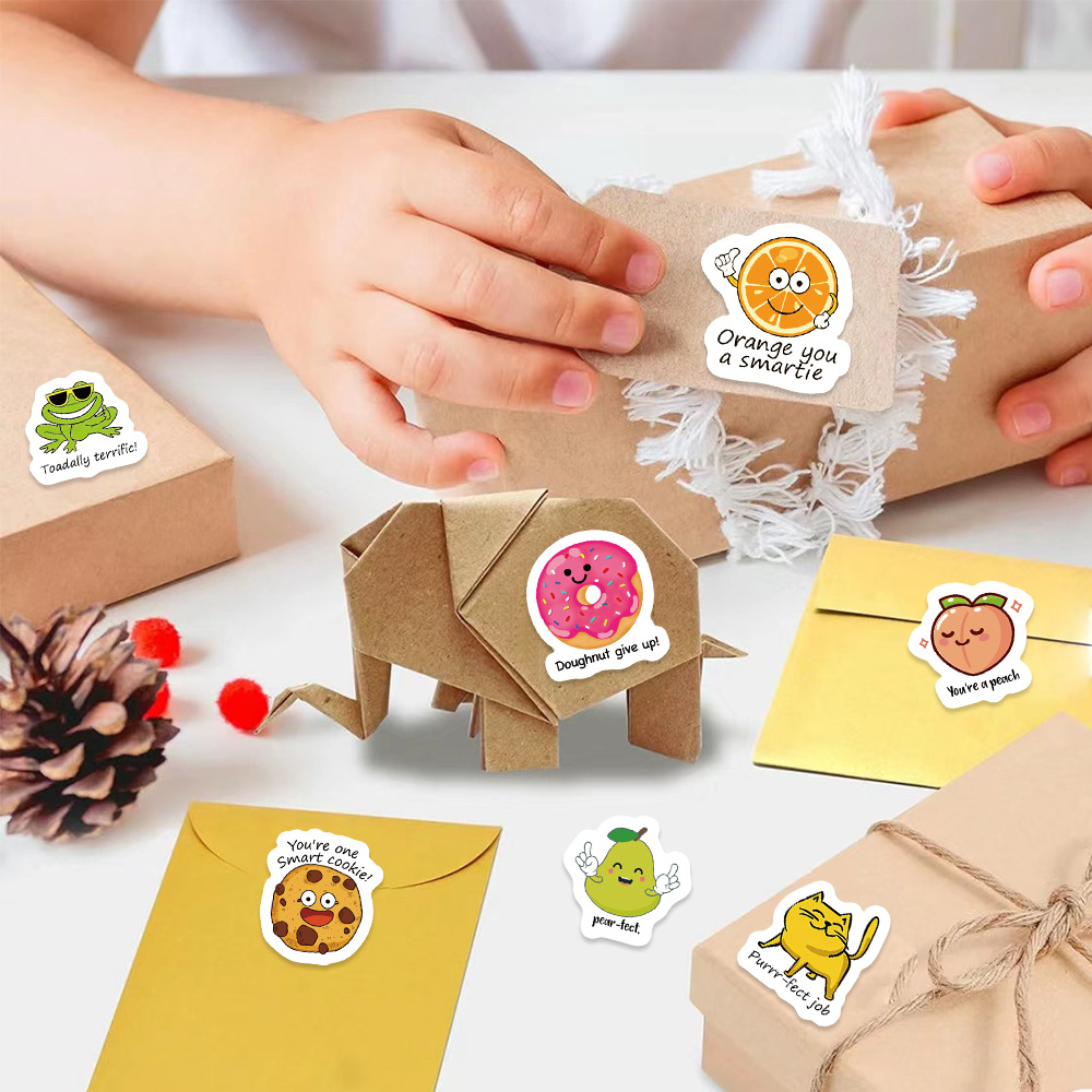 100-500pcs Cute Decal Student  - Kids Education Motivation avaliação e preço