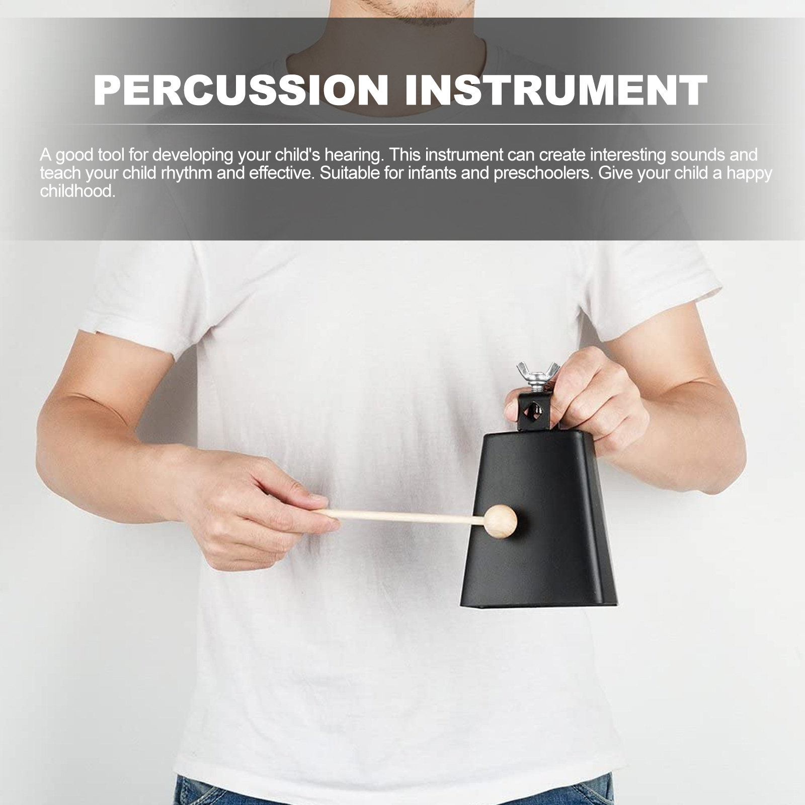 Metal Cow Bell Percussion Inst - Kids Education Music avaliação e preço