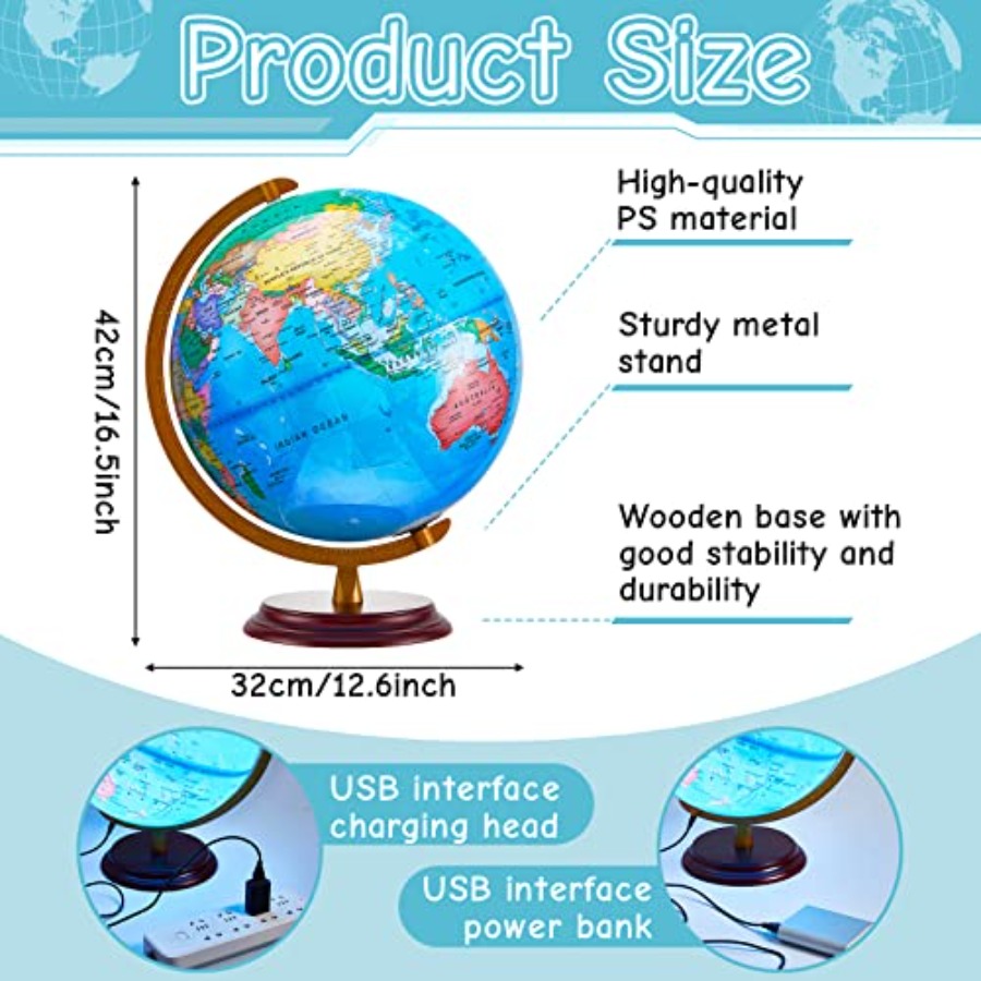 13'' Illuminated World Globe f - Globe Interactive Light avaliação e preço